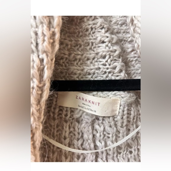 Zara Knit Wool Blend Open Front Cardigan/Sweater Cozy Langenlook Chunky Medium - Picture 2 of 5